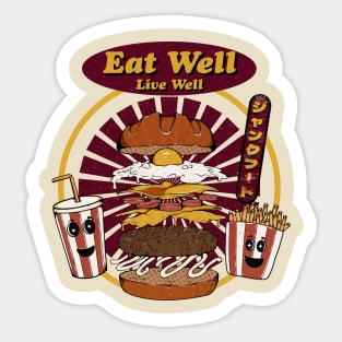 Eat Well, Live Well Sticker